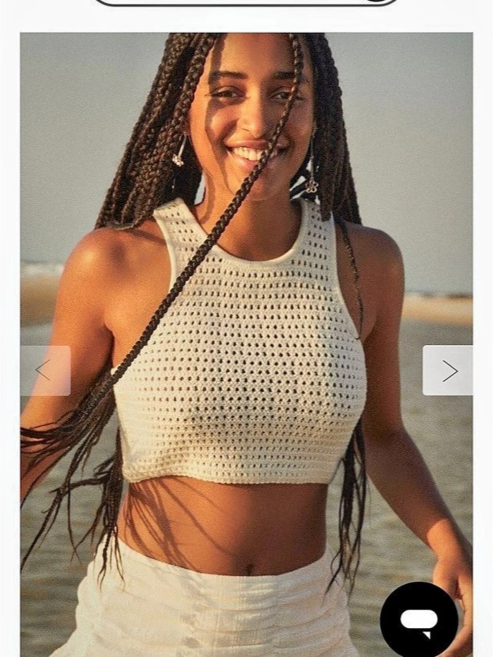 COTTON ON Summer Knit Crochet Tank in White Size Small